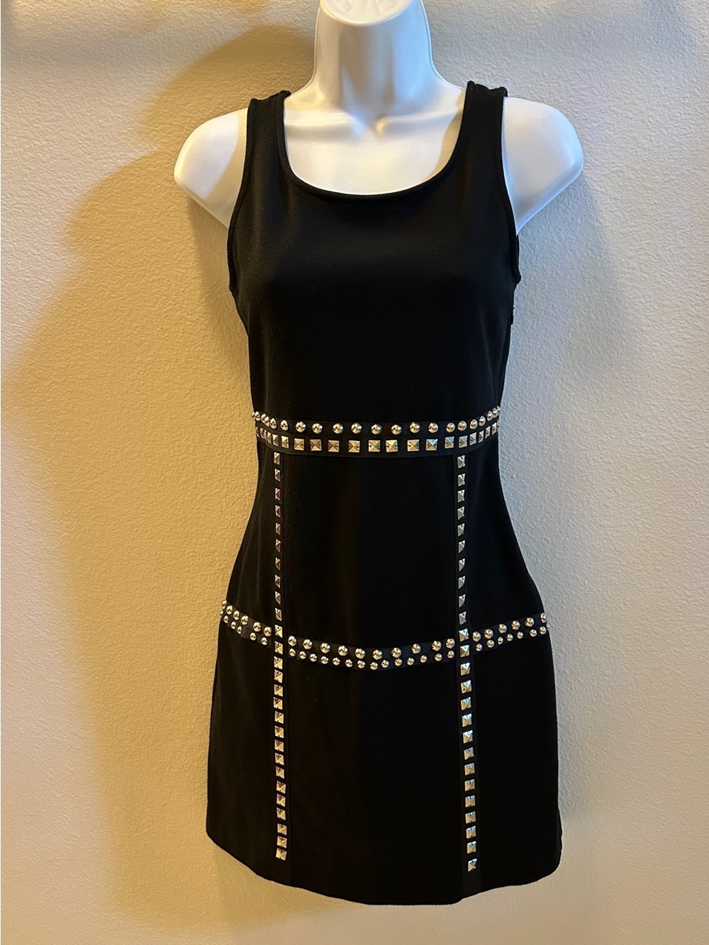 Candie's Black Sleeveless Studded Mini Dress